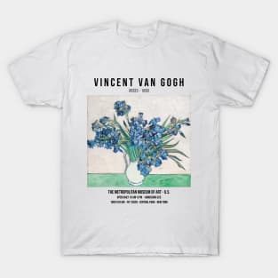 Van Gogh Flower Poster, Irises Painting, Exhibition Wall Art T-Shirt